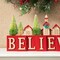 Set of 2 14"L Christmas Wooden House/Brush Trees Table Décor